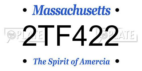 2TF422 Massachusetts License Plate