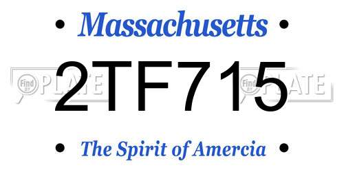 2TF715 Massachusetts License Plate