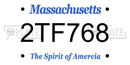 2TF768 Massachusetts License Plate