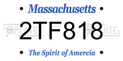2TF818 Massachusetts License Plate