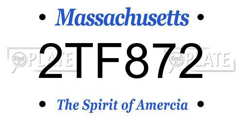 2TF872 Massachusetts License Plate