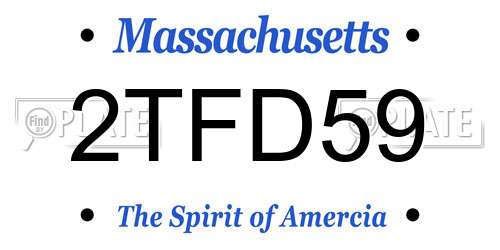 2TFD59 Massachusetts License Plate
