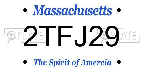 2TFJ29 Massachusetts License Plate