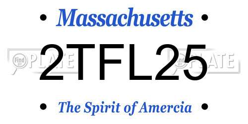 2TFL25 Massachusetts License Plate