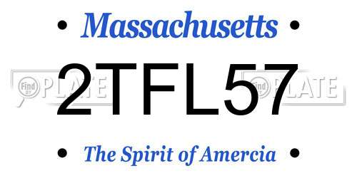 2TFL57 Massachusetts License Plate
