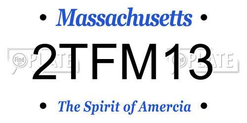 2TFM13 Massachusetts License Plate