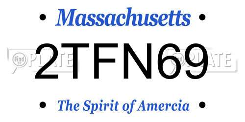 2TFN69 Massachusetts License Plate
