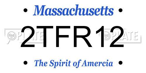 2TFR12 Massachusetts License Plate