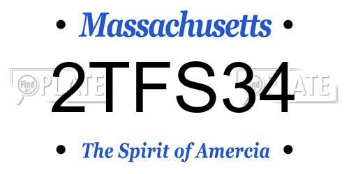 2TFS34 Massachusetts License Plate