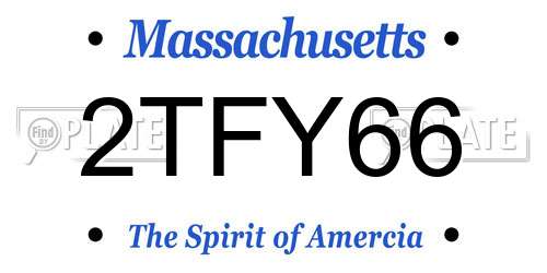 2TFY66 Massachusetts License Plate