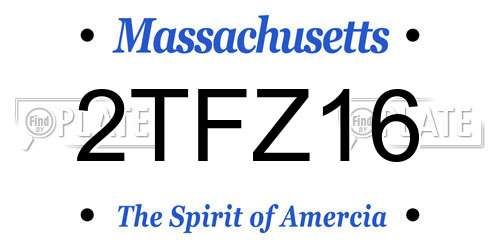 2TFZ16 Massachusetts License Plate