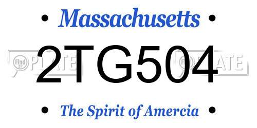 2TG504 Massachusetts License Plate