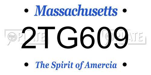 2TG609 Massachusetts License Plate