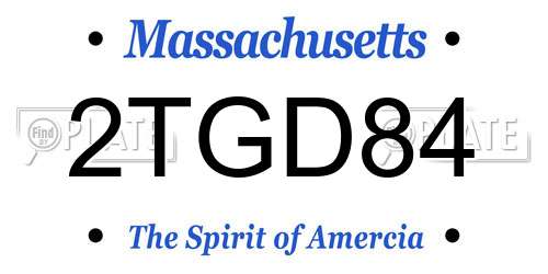 2TGD84 Massachusetts License Plate