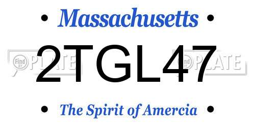 2TGL47 Massachusetts License Plate
