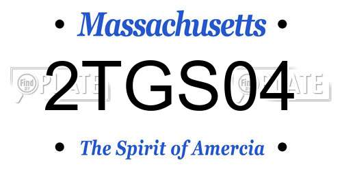 2TGS04 Massachusetts License Plate