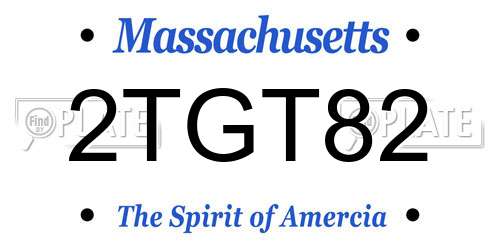 2TGT82 Massachusetts License Plate