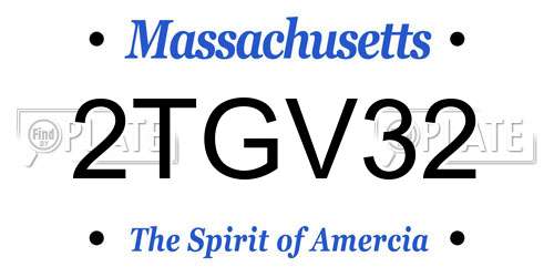 2TGV32 Massachusetts License Plate