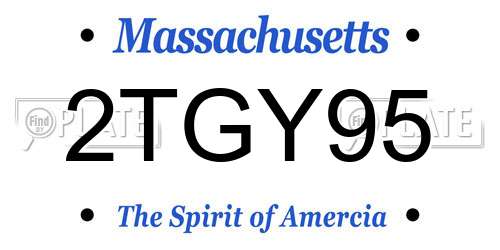 2TGY95 Massachusetts License Plate