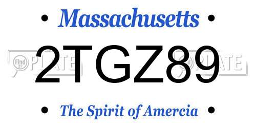 2TGZ89 Massachusetts License Plate