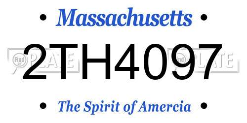 2TH4097 Massachusetts License Plate