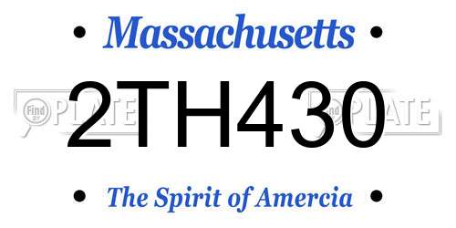 2TH430 Massachusetts License Plate
