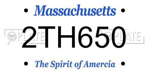 2TH650 Massachusetts License Plate