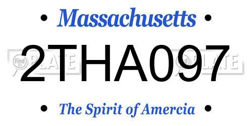 2THA097 Massachusetts License Plate