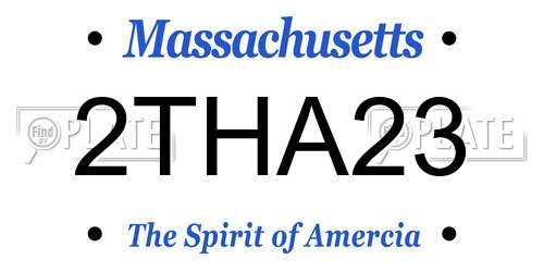 2THA23 Massachusetts License Plate
