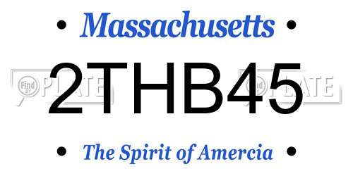 2THB45 Massachusetts License Plate