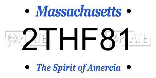 2THF81 Massachusetts License Plate