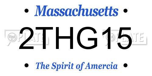 2THG15 Massachusetts License Plate
