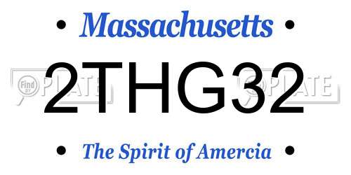 2THG32 Massachusetts License Plate