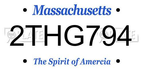 2THG794 Massachusetts License Plate