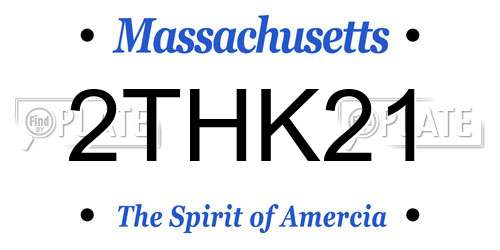 2THK21 Massachusetts License Plate