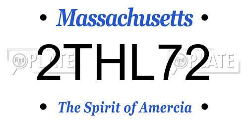 2THL72 Massachusetts License Plate
