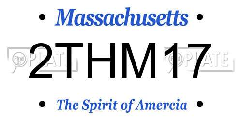2THM17 Massachusetts License Plate