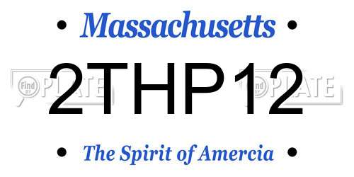 2THP12 Massachusetts License Plate