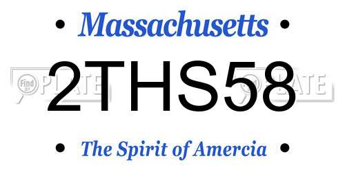 2THS58 Massachusetts License Plate
