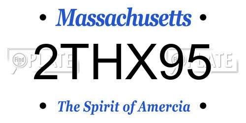 2THX95 Massachusetts License Plate