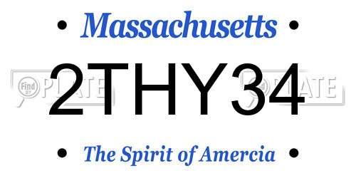 2THY34 Massachusetts License Plate