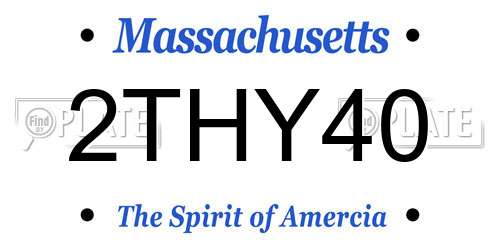 2THY40 Massachusetts License Plate