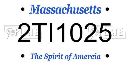 2TI1025 Massachusetts License Plate