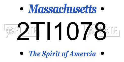 2TI1078 Massachusetts License Plate