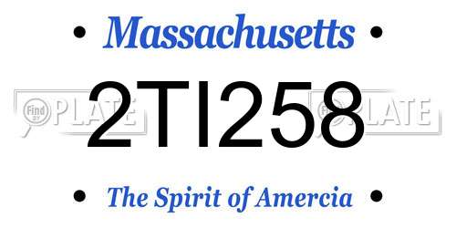 2TI258 Massachusetts License Plate