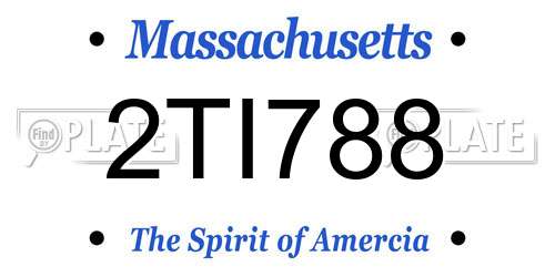 2TI788 Massachusetts License Plate