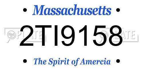 2TI9158 Massachusetts License Plate