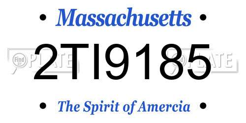 2TI9185 Massachusetts License Plate