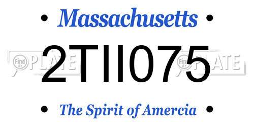 2TII075 Massachusetts License Plate