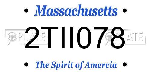 2TII078 Massachusetts License Plate